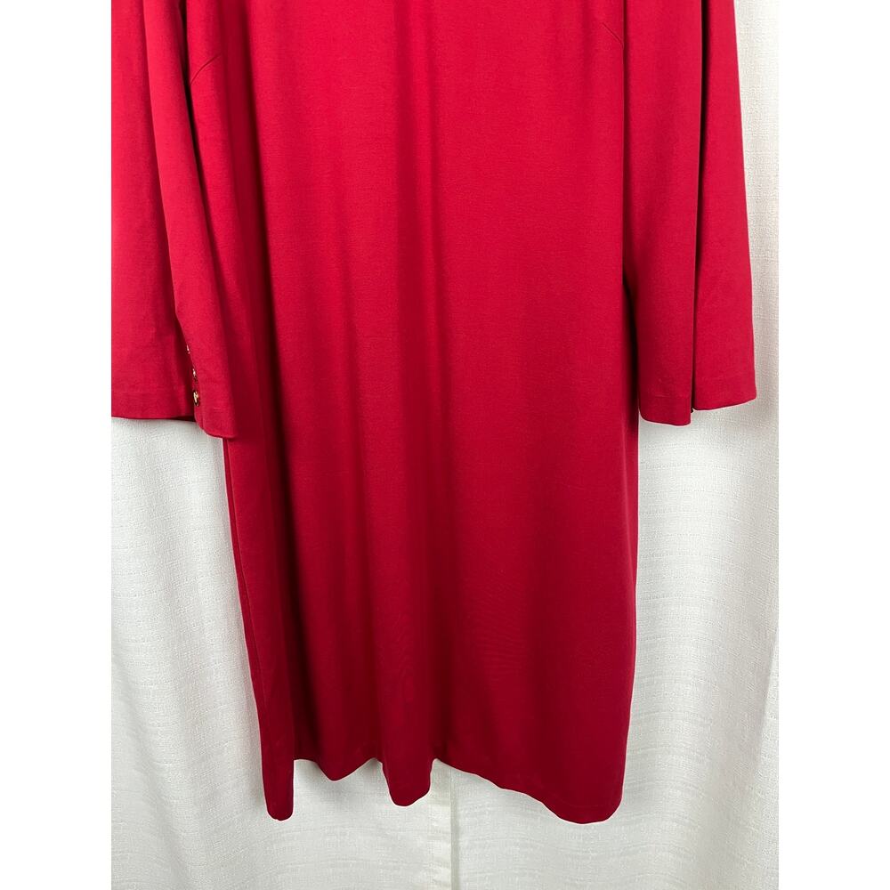 J.McLaughlin Red Ofelia Catalina Cloth Shift Midi Dress Sz.XL - Picture 4 of 12